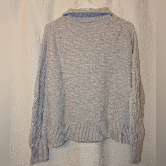 J. Crew Cable-knit half-zip sweater in Supersoft Merino Wool Blend Women's Large - Picture 3 of 6